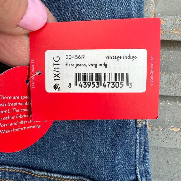 Spanx Flare Denim Jeans Vintage Indigo Sz 1X NWT - Picture 6 of 13